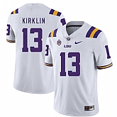 LSU Tigers 13 Jontre Kirklin White Nike College Football Jersey Dzhi,baseball caps,new era cap wholesale,wholesale hats